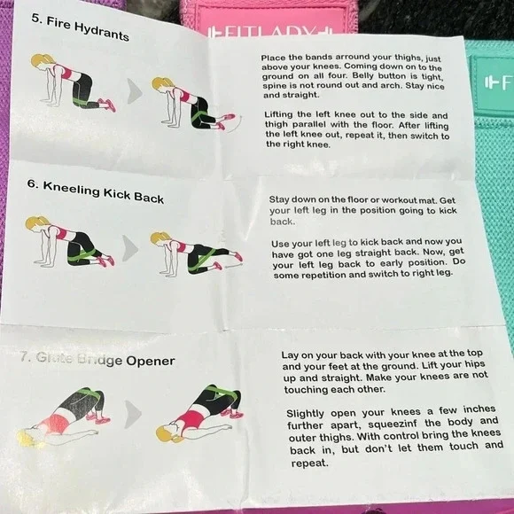 NEW Booty Bands with Carry bag Fit Lady Resistance Set of 3 Bands NWT NEW - Picture 9 of 11